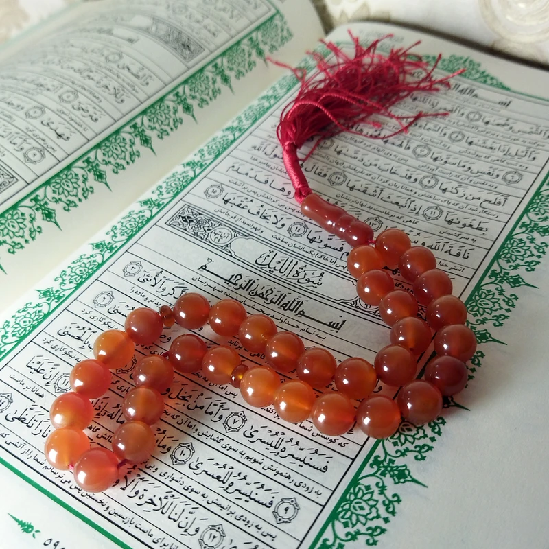 عکس شماره 6 : تسبیح سلین کالا مدل عقیق سرخ اصل 33 دانه طرح 10 میل کد 1