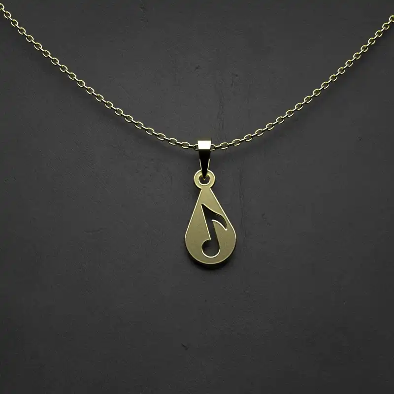 گردنبند طلا 18 عیار زنانه مدوپد مدل  طرح نت موسیقی کد MM1254