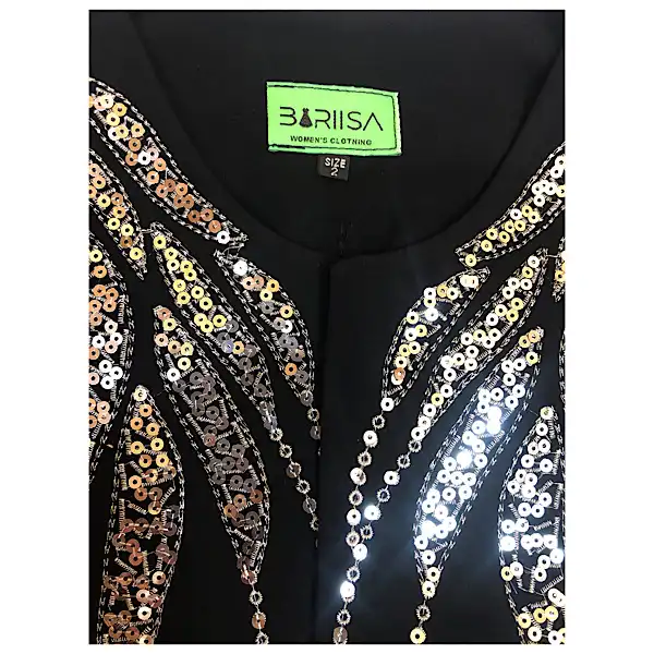 مانتو زنانه مدل پولک دوزی و گلدوزی