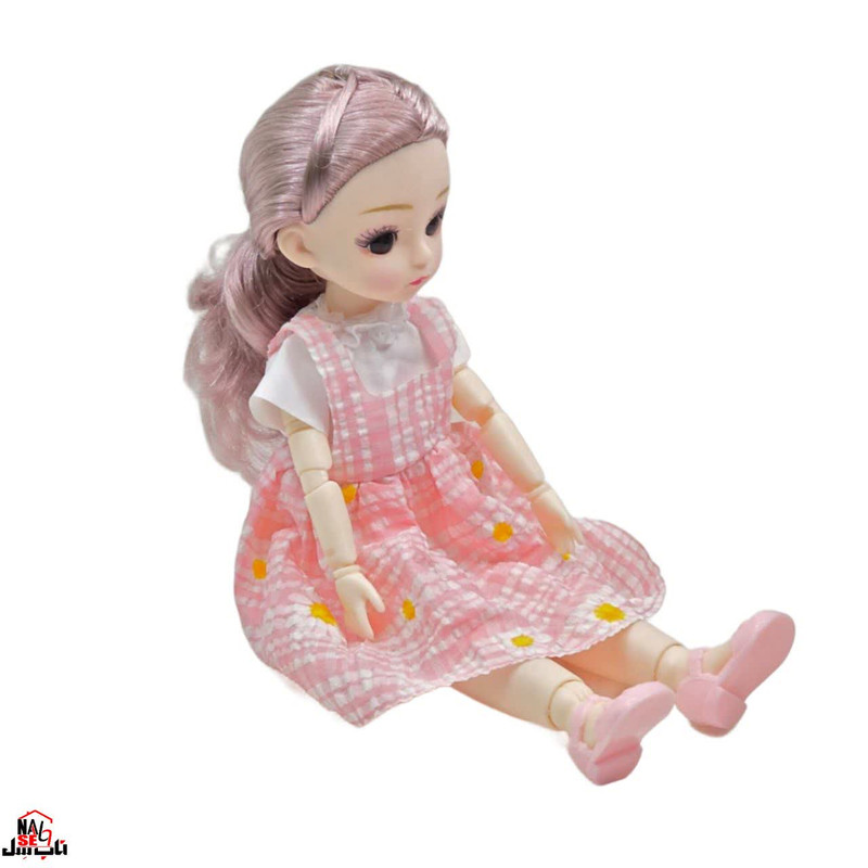 عروسک ناب سل مدل دختر چشم تیله ای کد 0040 ارتفاع 30 سانتی متر