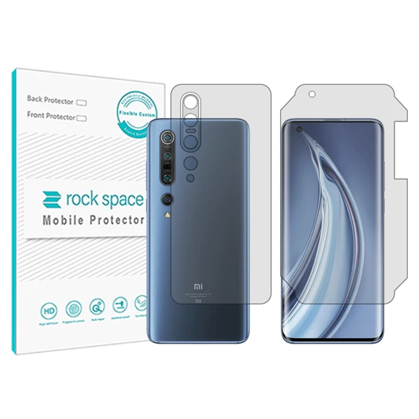محافظ صفحه نمایش راک اسپیس مدل HyGEL مناسب برای گوشی موبایل شیائومی Mi 10 Pro 5G به همراه محافظ پشت گوشی