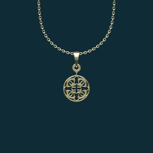 گردنبند طلا 18 عیار زنانه مدوپد مدل هندسی کد AA2-1-1074