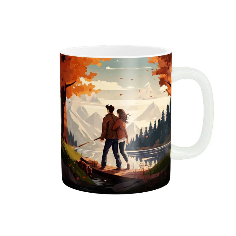 ماگ استلار طرح عاشقانه پاییزی کد 1765