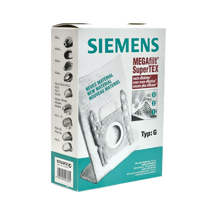 پاکت جاروبرقی زیمنس مدل MEGAfilt SuperTEX مناسب برای جاروبرقی های بوش و زیمنس type G بسته 5 عددی پاکت جاروبرقی زیمنس مدل MEGAfilt SuperTEX مناسب برای جاروبرقی های بوش و زیمنس type G بسته 5 عددی