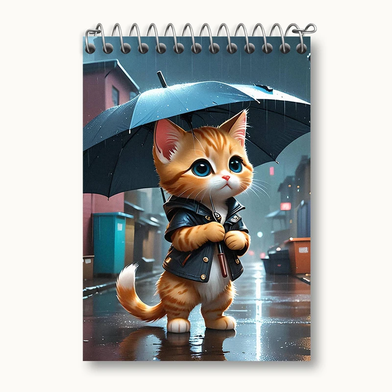 دفتر یادداشت 50 برگ خندالو طرح گربه (Cat) کد N1940
