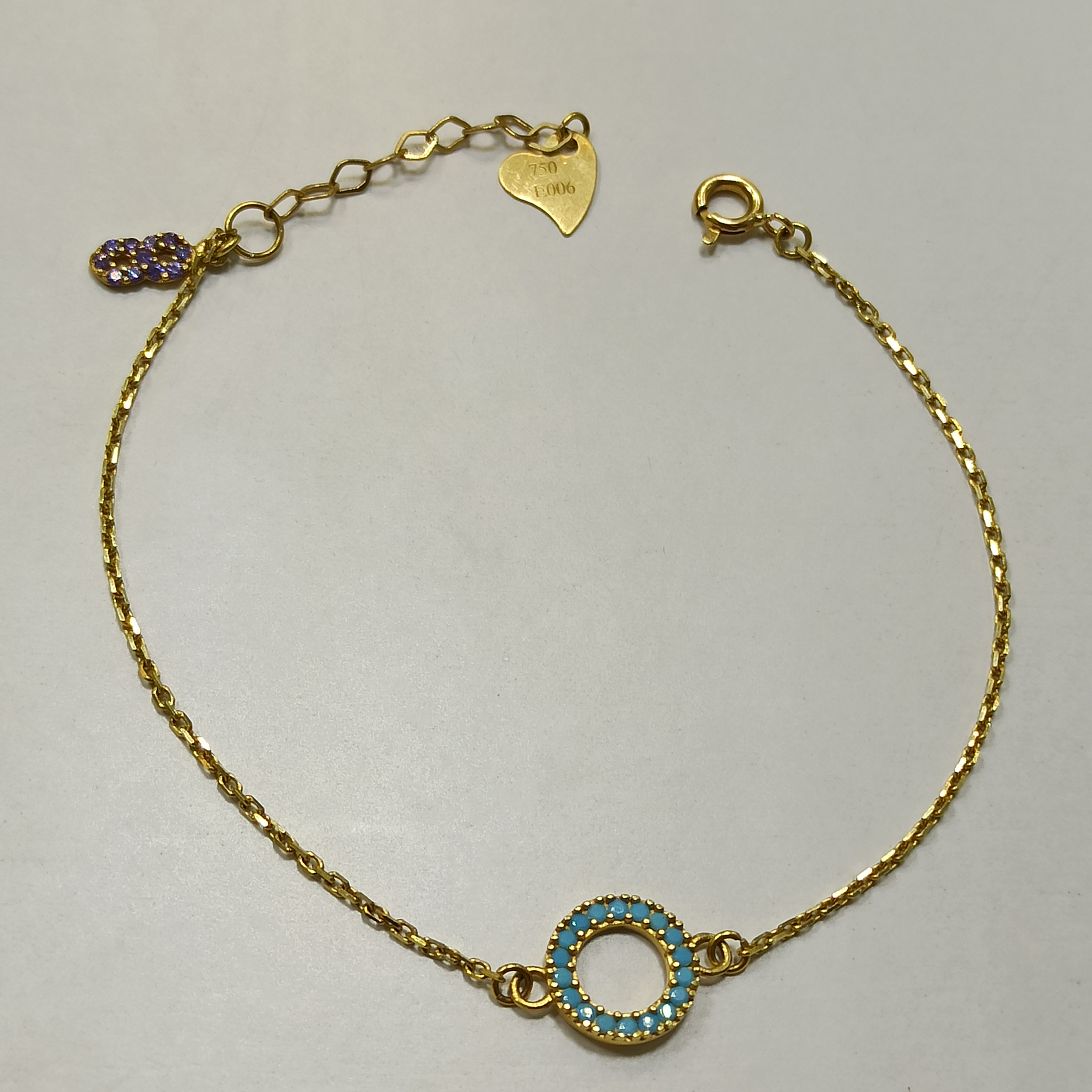 دستبند طلا 18 عیار دخترانه مدل آسمان