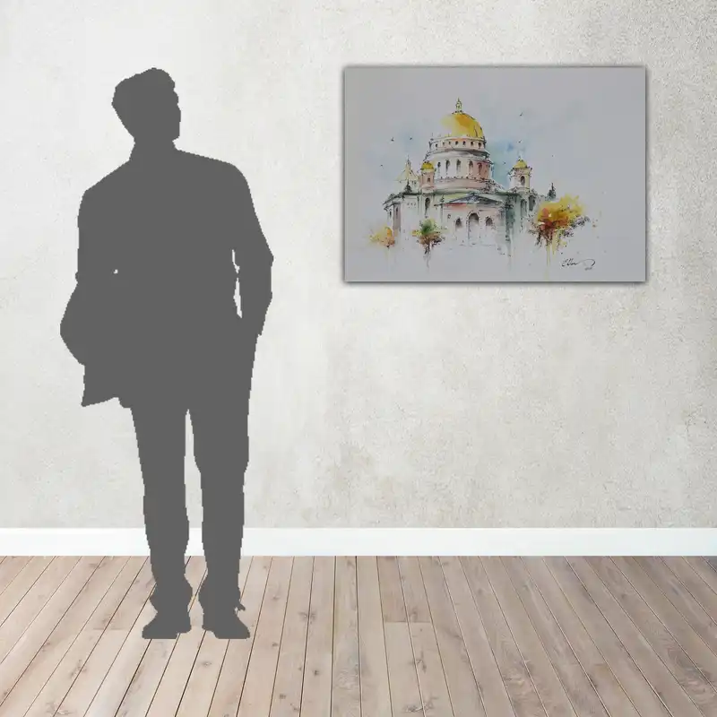 نقاشی آبرنگ طرح ابنیه کد 025