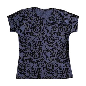 تی شرت آستین کوتاه زنانه اچ اند ام مدل استیکر