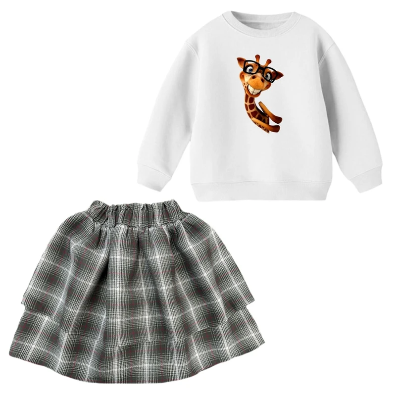 ست بلوز و دامن دخترانه مدل زرافه