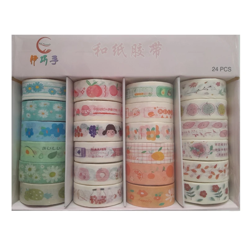چسب کاغذی مدل واشی کد D44 عرض 1.5 سانتی متر بسته 24 عددی