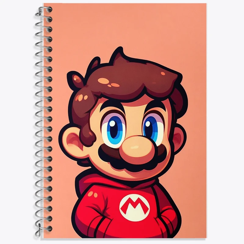 دفتر زبان 50 برگ خندالو مدل دو خط طرح سوپرماریو (Super Mario) کد F961