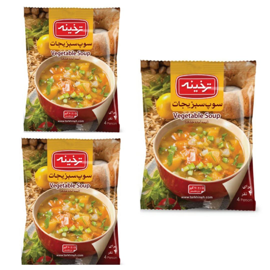 سوپ سبزیجات ترخینه- 70 گرم بسته 3 عددی