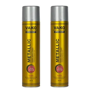 اسپری رنگ نقره ای واکو مدل متالیک حجم 300 میلی لیتر بسته 2 عددی