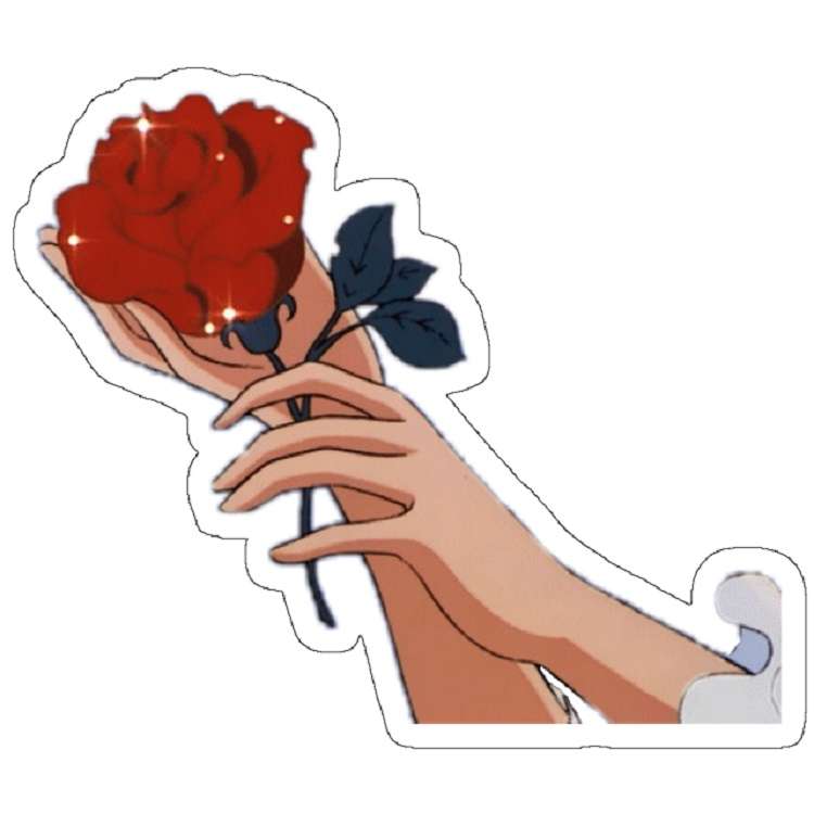 استیکر لپ تاپ مدل Aesthetic Anime Pretty Rose