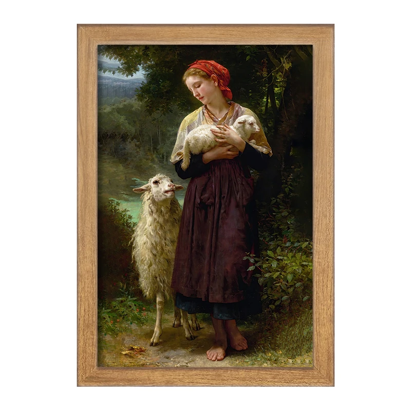 تابلو خندالو مدل نقاشی بره تازه متولد شده اثر ویلیام بوگرو کد F12229