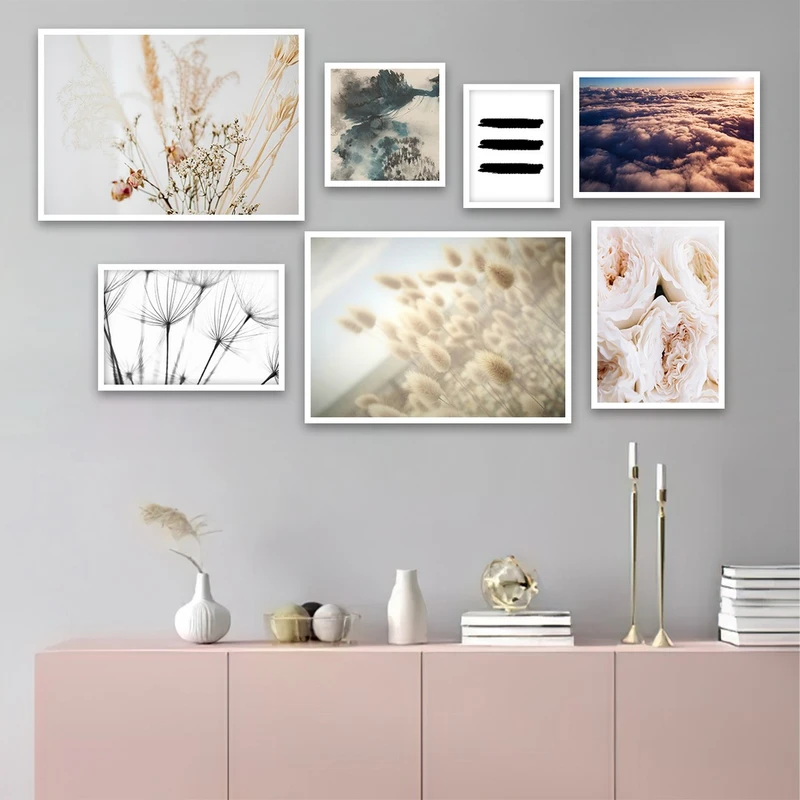 تابلو بکلیت طرح دکوراتیو طبیعت مدل شاین اکلیلی W-882 مجموعه 7 عددی