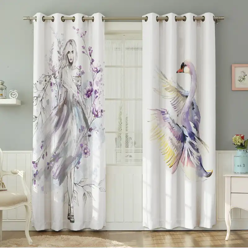 پرده نیروانا طرح چهره  مدل مخمل کد 4943 سایز 140×280 سانتی متر