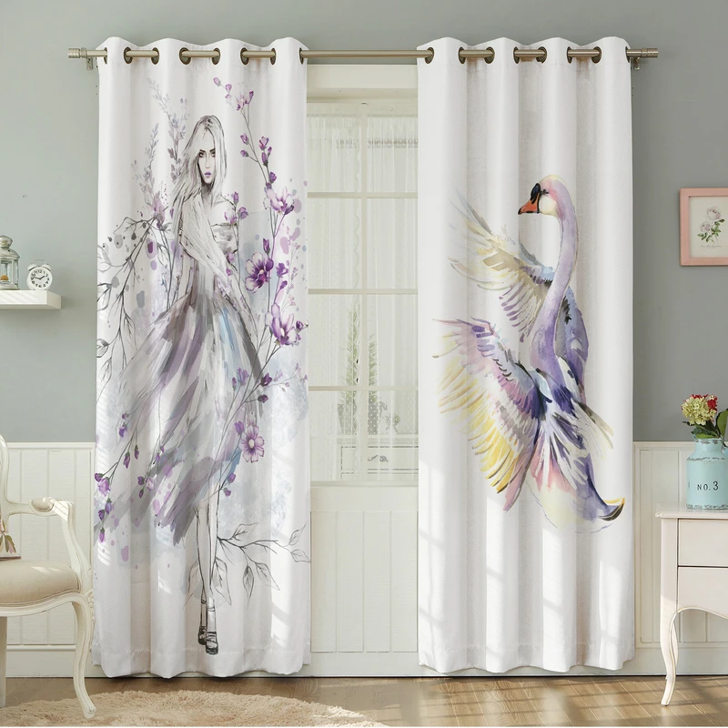 پرده نیروانا طرح چهره  مدل مخمل کد 4943 سایز 140×280 سانتی متر