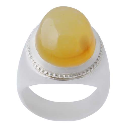 انگشتر نقره مردانه بازرگانی میلادی مدل  عقیق یمنی شرف الشمس رکاب دستساز کد AM_1061