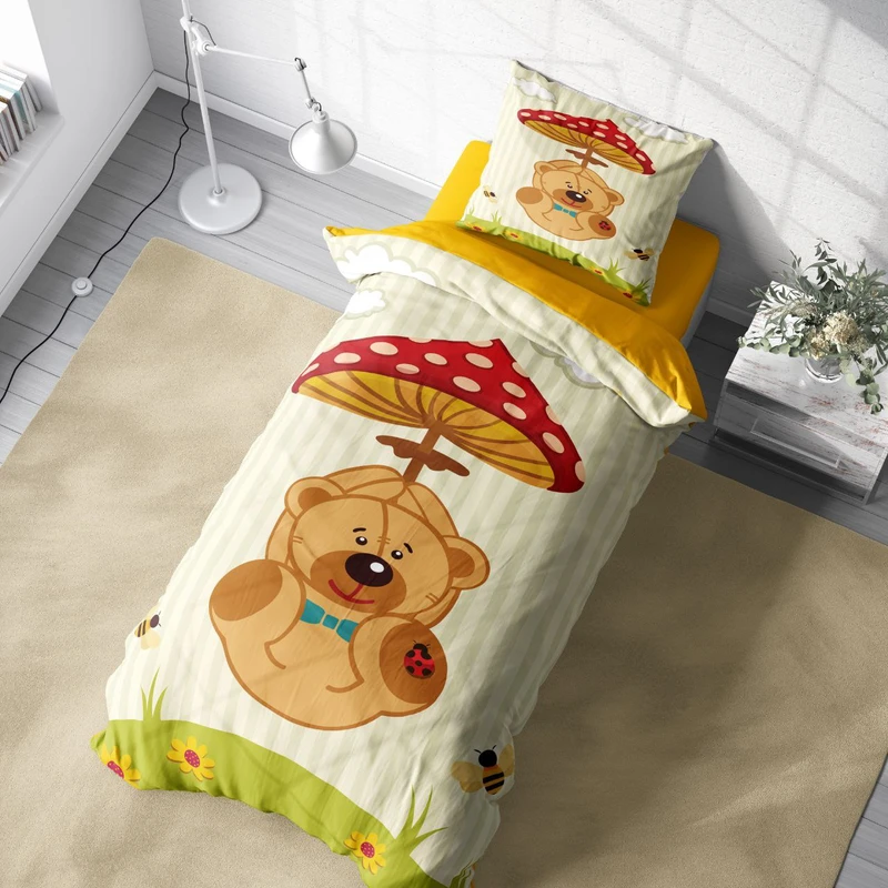 سرویس خواب 1 نفر 4 تکه مدل بچه گانه تدی کد ۴۰۱۰