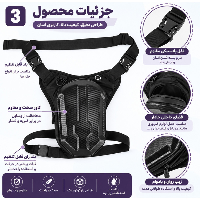 کیف موتور و دوچرخه سواری مدل فیبر کربن