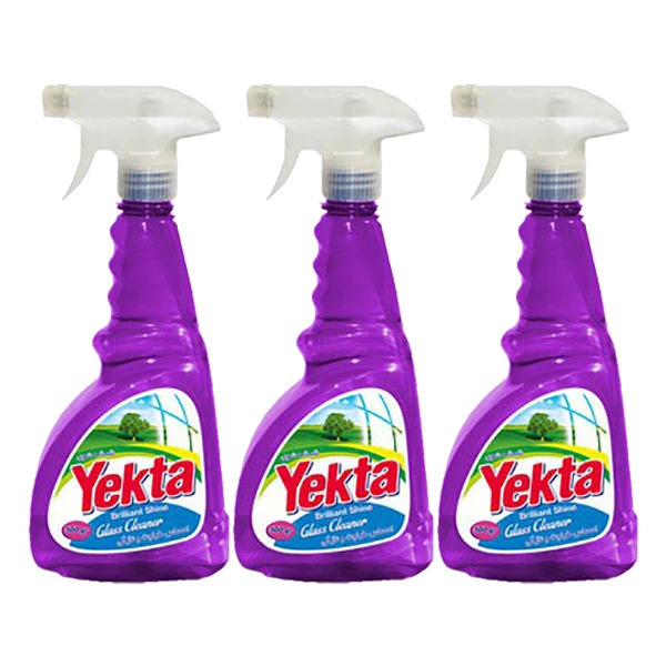  شیشه شوی یکتا مدل T80916 حجم 500 میلی لیتر بسته 3 عددی 