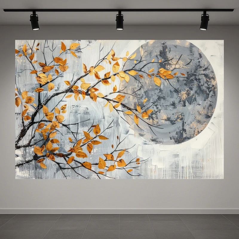 پوستر طرح انتزاعی درخت پاییزی مدل ماه کامل کد AR3059591