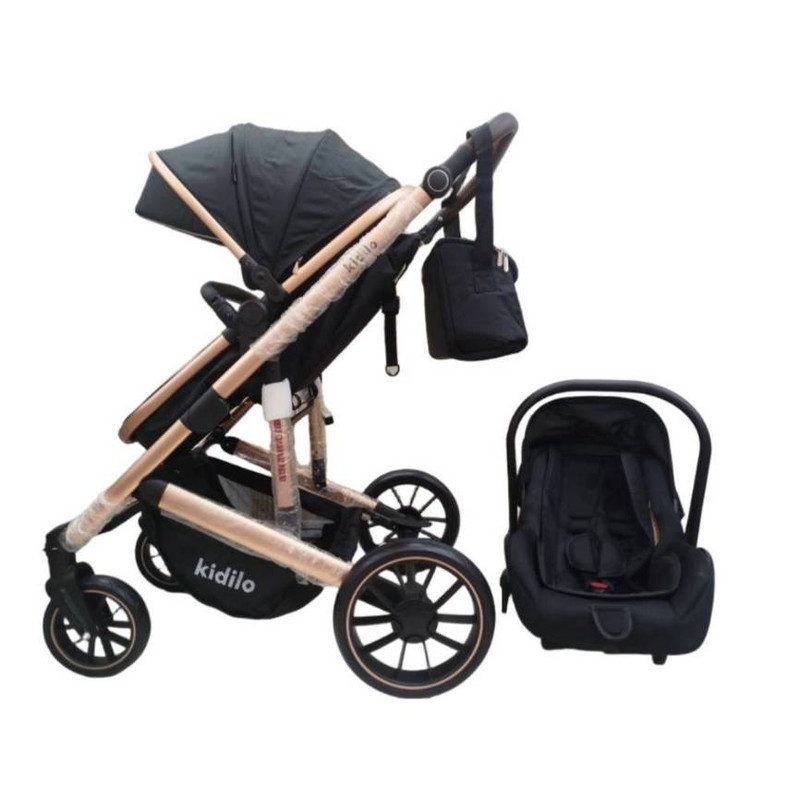 ست کالسکه و کریر کیدیلو مدل C516 به همراه ساک لوازم کودک