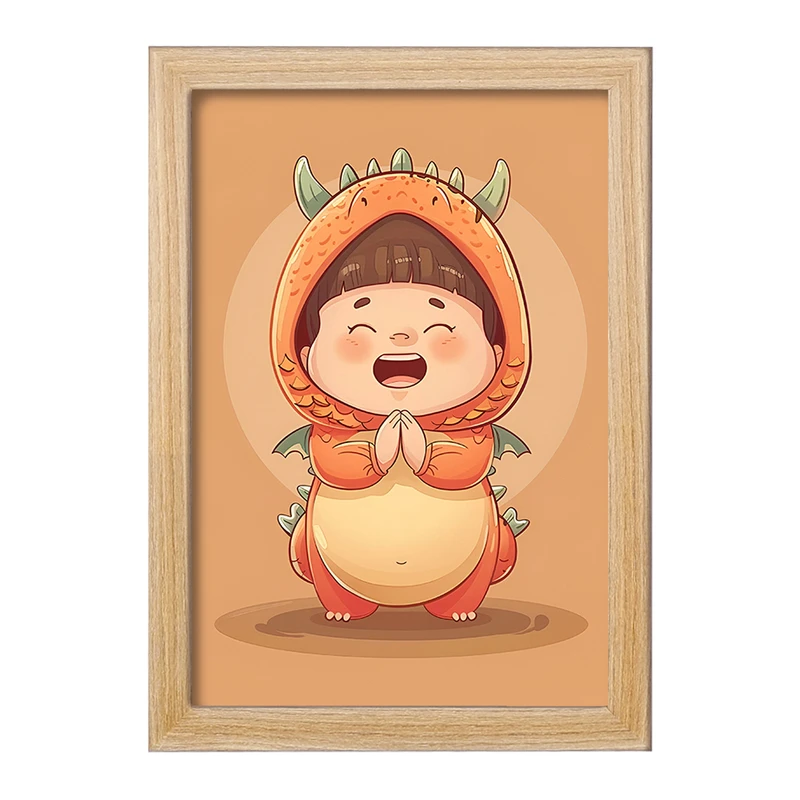 تابلو خندالو مدل دختر اژدهایی کیوت کد F7412