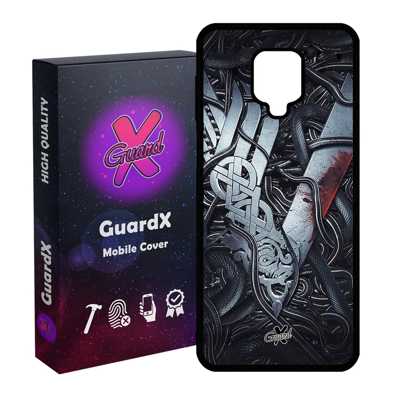 کاور گارد ایکس طرح Vikings مدل Glass10221 مناسب برای گوشی موبایل سامسونگ Redmi Note 9S / Note 9 Pro / Note 9 Pro Max