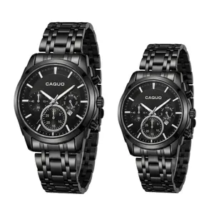 ست ساعت مچی عقربه‌ای کوارتز زنانه و مردانه کاکیو مدل اسپرت لوکس تک موتوره دیت جاست کد Q1