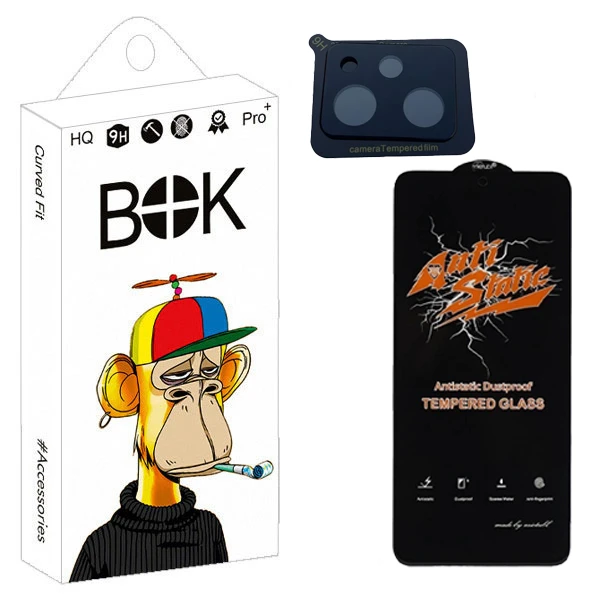 محافظ صفحه نمایش بوک مدل Antistatic Touch مناسب برای گوشی موبایل شیائومی poco X5 Pro به همراه محافظ لنز دوربین 0013D