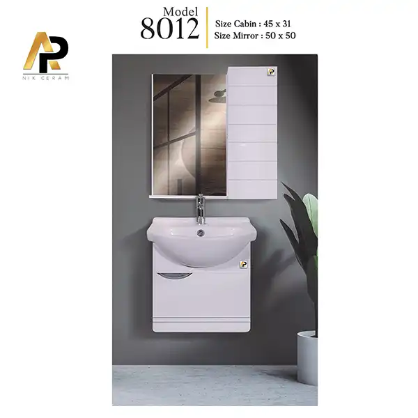 ست کابینت و روشویی مدل 8012 به همراه آینه باکس