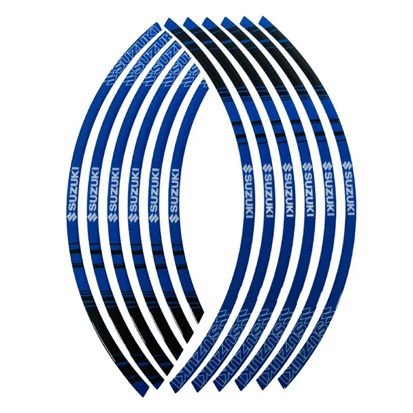 برچسب دور رینگ موتور سیکلت وارون مدل W-71-BLU مناسب برای SUZUKI بسته 12 عددی
