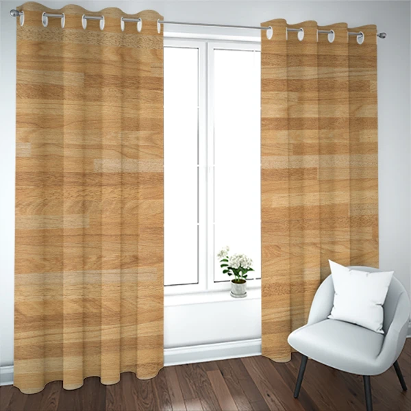 پرده پانچ طرح چوب پارکت 11020 سایز 147*280 سانتی متر مجموعه دو عددی