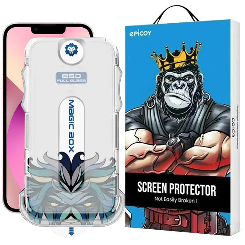 محافظ صفحه نمایش اپیکوی مدل Lion ESD Easy Install مناسب برای گوشی موبایل اپل iPhone 13/13 Pro/14/16e به همراه کیت نصب