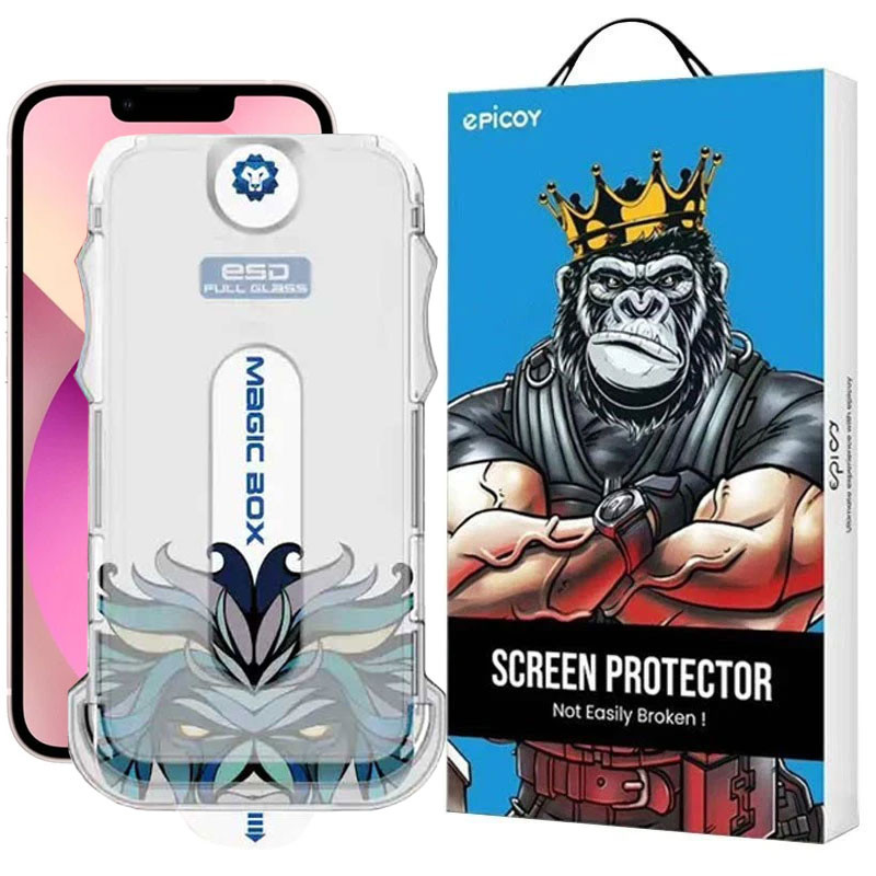 محافظ صفحه نمایش اپیکوی مدل Lion ESD Easy Install مناسب برای گوشی موبایل اپل iPhone 13/13 Pro/14/16e به همراه کیت نصب
