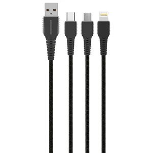 RockRose Cobra Pro USB to microUSB/USB-C/Lightning Cable 1.2m