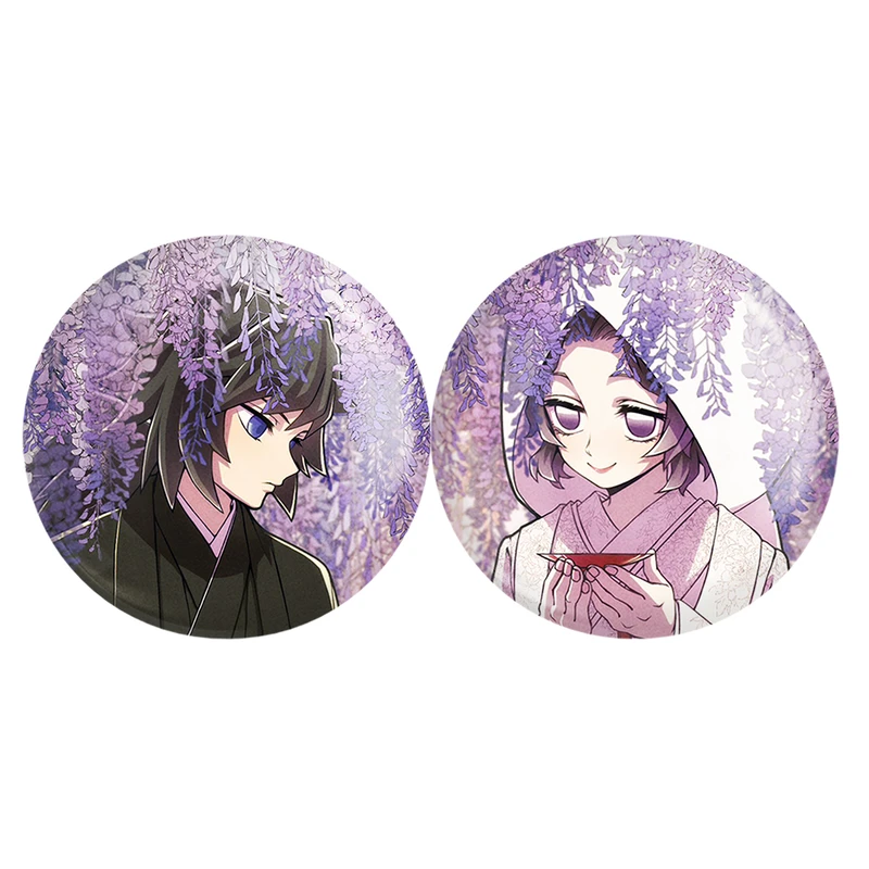 مگنت خندالو مدل شینوبو کوچو و تومیوکا انیمه شیطان کش Demon Slayer کد A138 مجموعه 2 عددی