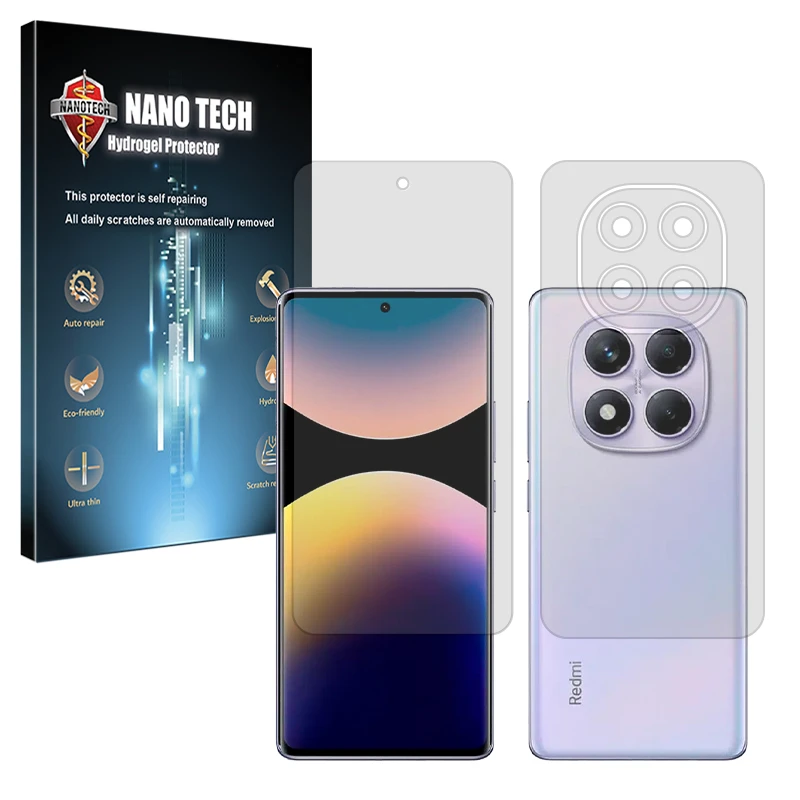 محافظ صفحه نمایش مات نانو تک مدل Tough مناسب برای گوشی موبایل شیائومی Redmi Note 14 Pro 4G به همراه محافظ پشت گوشی