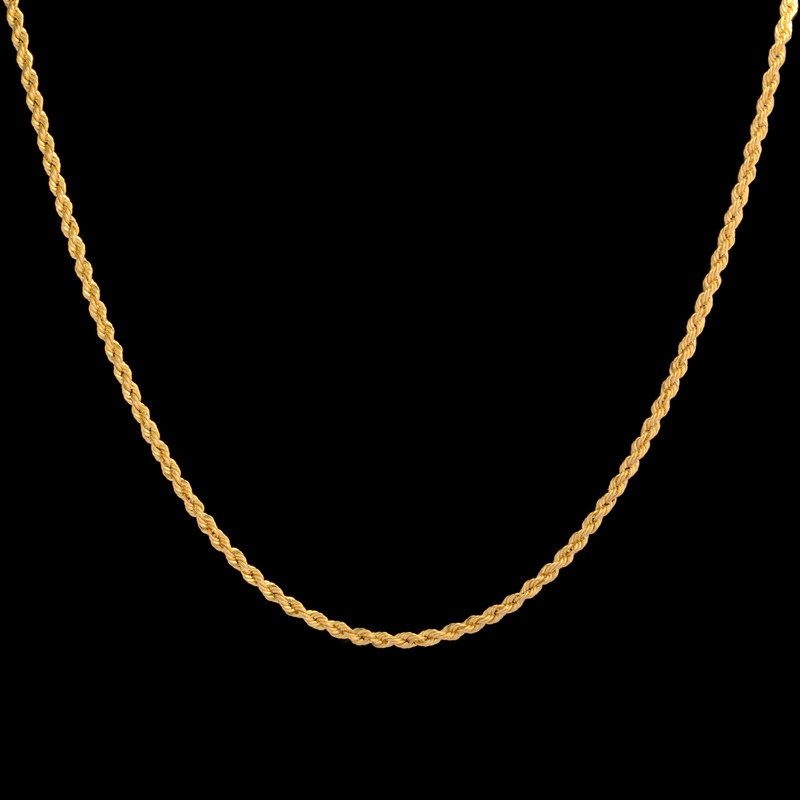زنجیر طلا 18 عیار زنانه طلای مستجابی مدل طنابی کد T45