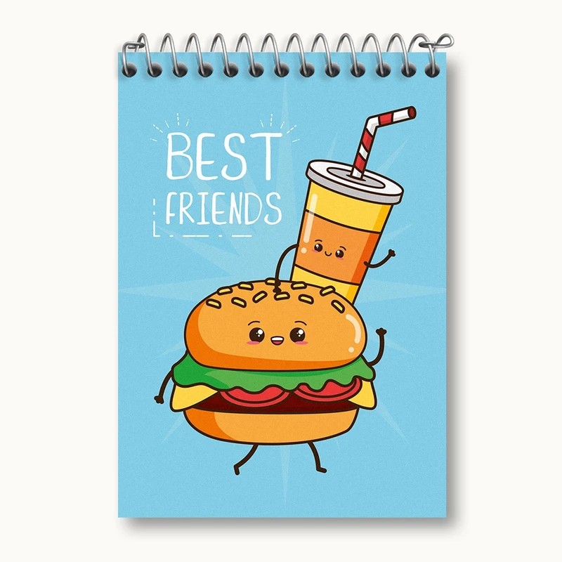 دفتر یادداشت 50 برگ خندالو مدل فست فود (Fast Food) کد 36557