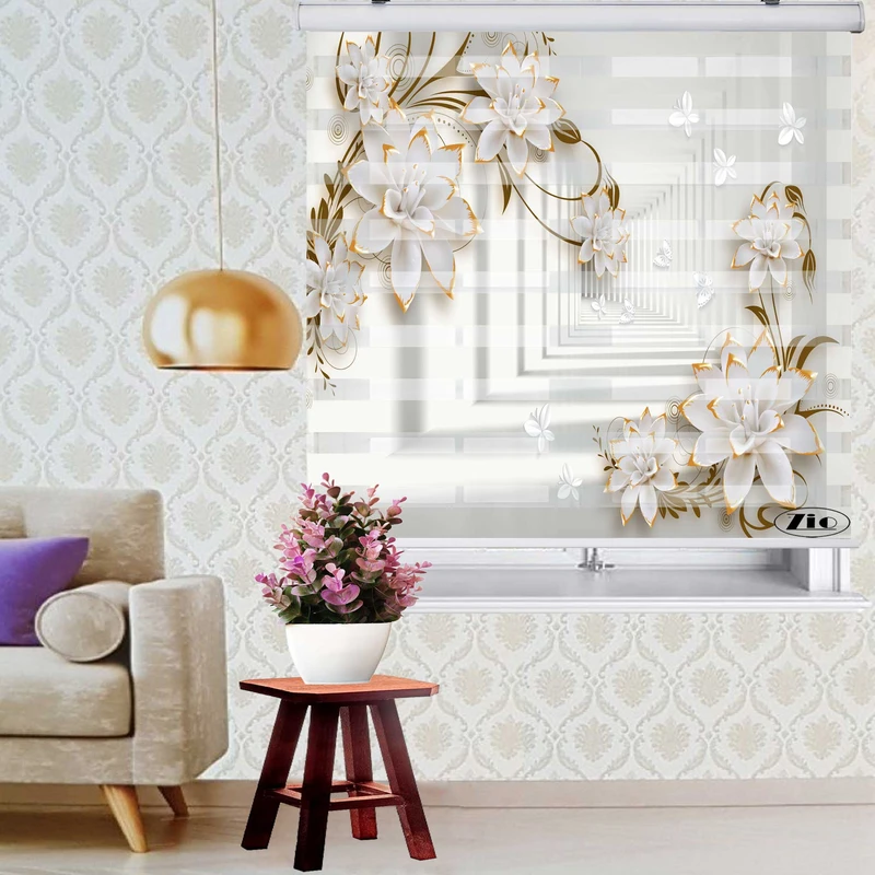 پرده زبرا زیو کد 3D1378 سایز 150x150 سانتی متر
