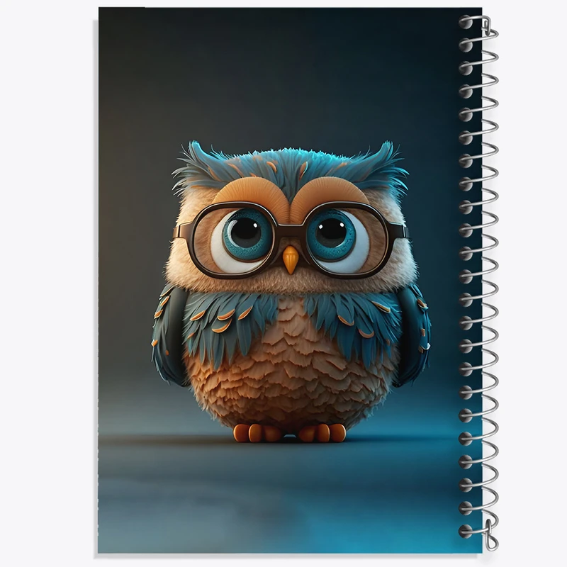 دفتر شطرنجی 50 برگ خندالو طرح جغد بامزه کد N2506