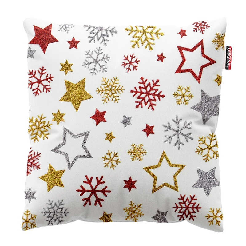  کوسن پاد آفرین طرح ستاره و برف کد 2137 سایز 30*30 سانتی متر