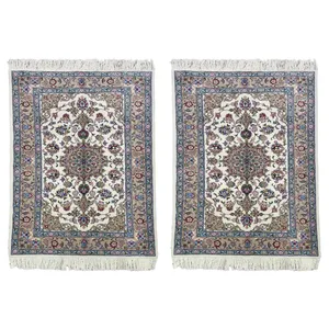 فرش دستباف 4 متری طرح اصفهان گرده ابریشم کد 64131-64132 یک جفت