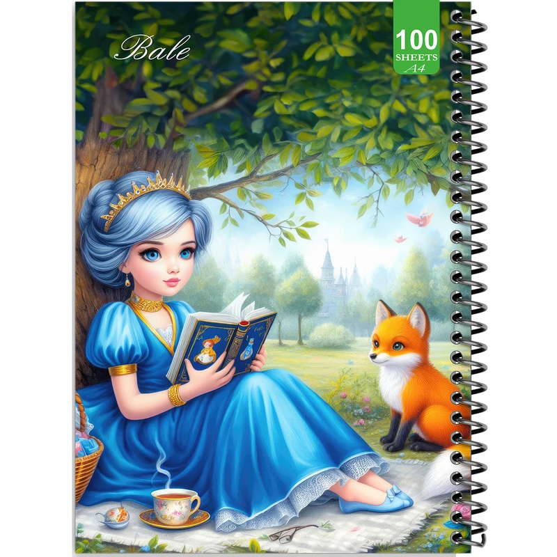 دفتر نقاشی 100 برگ بله مدل رحلی طرح فانتزی دخترانه کد A4-N327