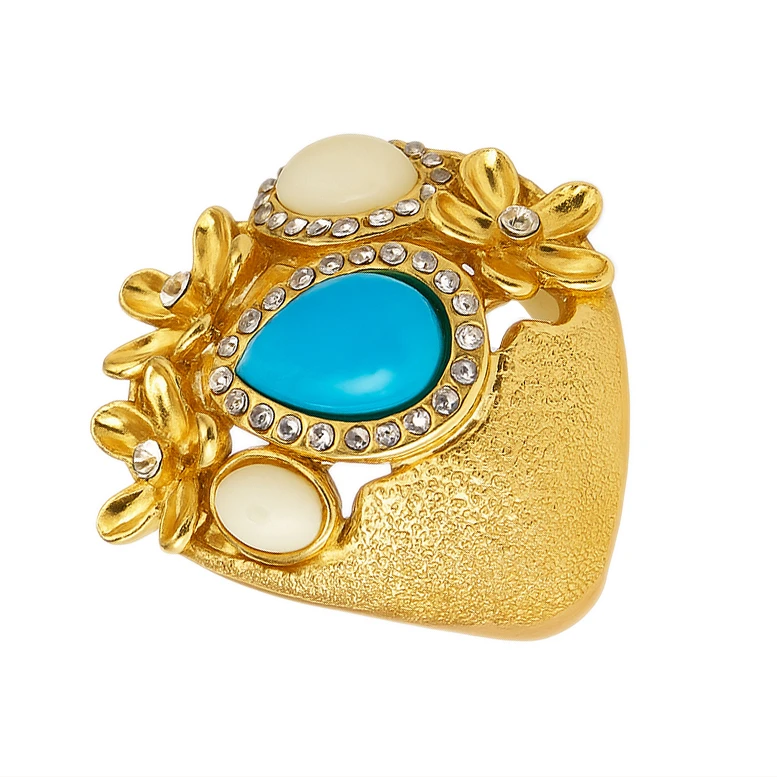 انگشتر زنانه مدل گل نگینی سنتی