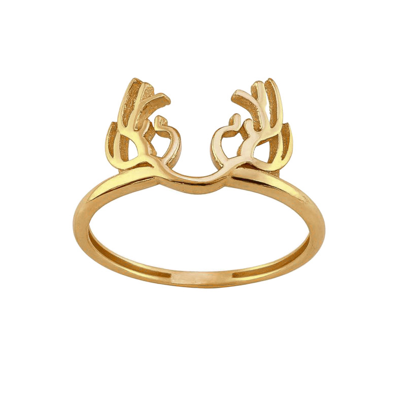 انگشتر طلا 18 عیار زنانه گالری صادقی مدل شاخ گوزن سایز 53