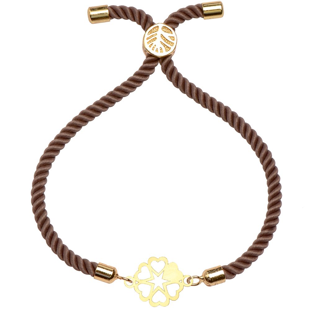 دستبند طلا 18 عیار زنانه کرابو طرح گل و قلب مدل Kr1620 -  - 1